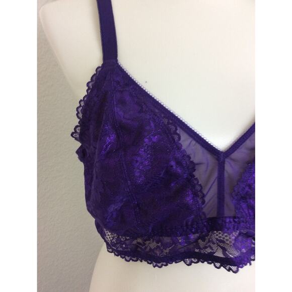 Savage x Fenty Lingerie Bra Wireless Metallic Lace - Picture 2 of 10